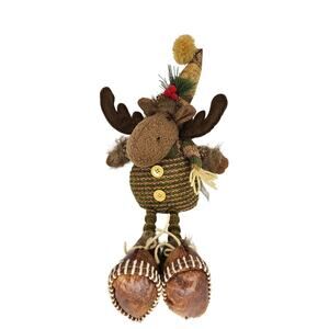 NWT Transpac Hunting Camo‎ Rustic Moose Plush Shelf Sitter Christmas Decor
